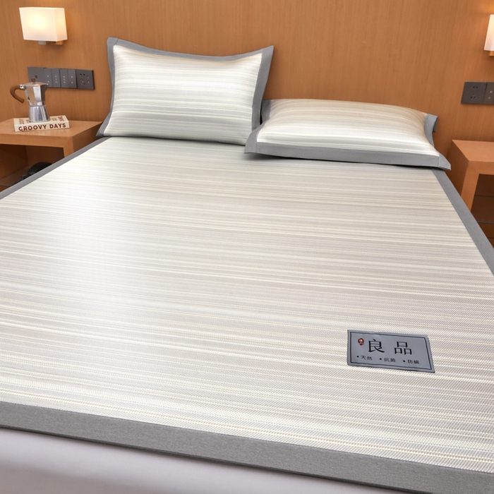 91家纺网 家纺一手货源 找家纺 全季家居 2025新款5A抗菌防螨仿草席冰藤席凉席席子 良品-雅灰 床席