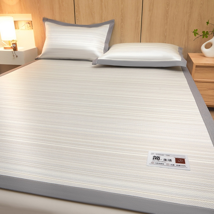 全季家居 2025新款5A抗菌防螨仿草席冰藤席凉席席子 简生活-雅灰 床席