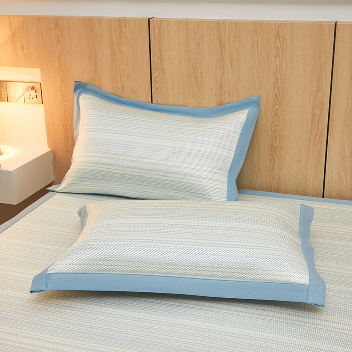 91家纺网 家纺一手货源 找家纺 全季家居 2025新款5A抗菌防螨仿草席冰藤席凉席席子 简生活-雅青 床席