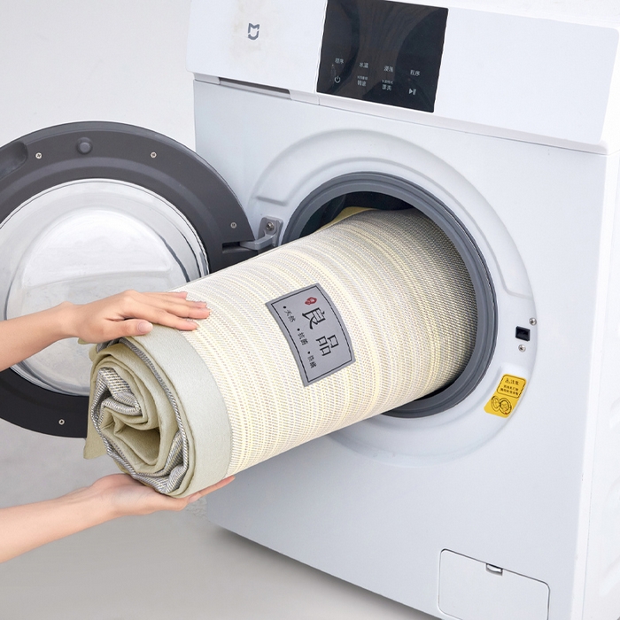 91家纺网 家纺一手货源 找家纺 全季家居 2025新款5A抗菌防螨仿草席冰藤席凉席席子 良品-雅黄 床席