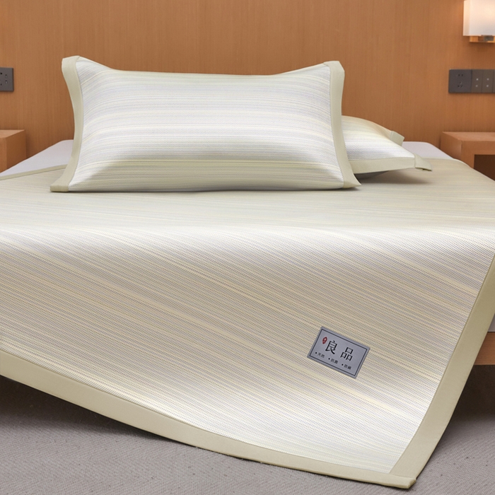 91家纺网 家纺一手货源 找家纺 全季家居 2025新款5A抗菌防螨仿草席冰藤席凉席席子 良品-雅黄 床席