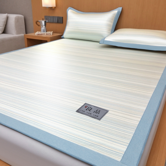 91家纺网 家纺一手货源 找家纺 全季家居 2025新款5A抗菌防螨仿草席冰藤席凉席席子 良品-雅青 床席