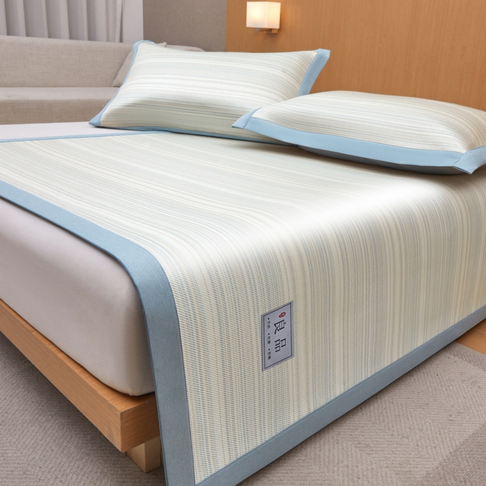 91家纺网 家纺一手货源 找家纺 全季家居 2025新款5A抗菌防螨仿草席冰藤席凉席席子 良品-雅青 床席