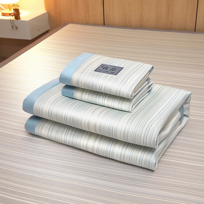 91家纺网 家纺一手货源 找家纺 全季家居 2025新款5A抗菌防螨仿草席冰藤席凉席席子 良品-雅青 床席