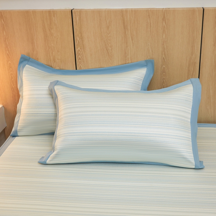 91家纺网 家纺一手货源 找家纺 全季家居 2025新款5A抗菌防螨仿草席冰藤席凉席席子 简生活-雅青 床笠