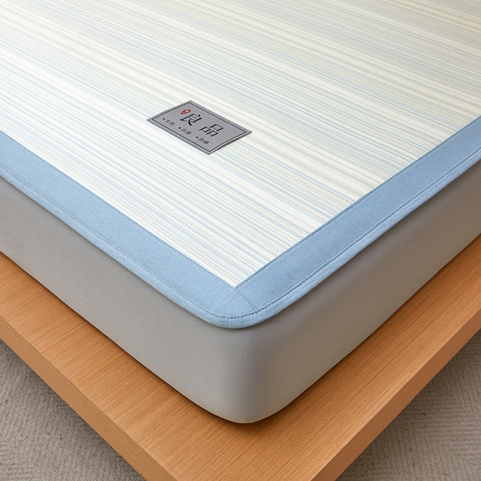 91家纺网 家纺一手货源 找家纺 全季家居 2025新款5A抗菌防螨仿草席冰藤席凉席席子 良品-雅青 床笠