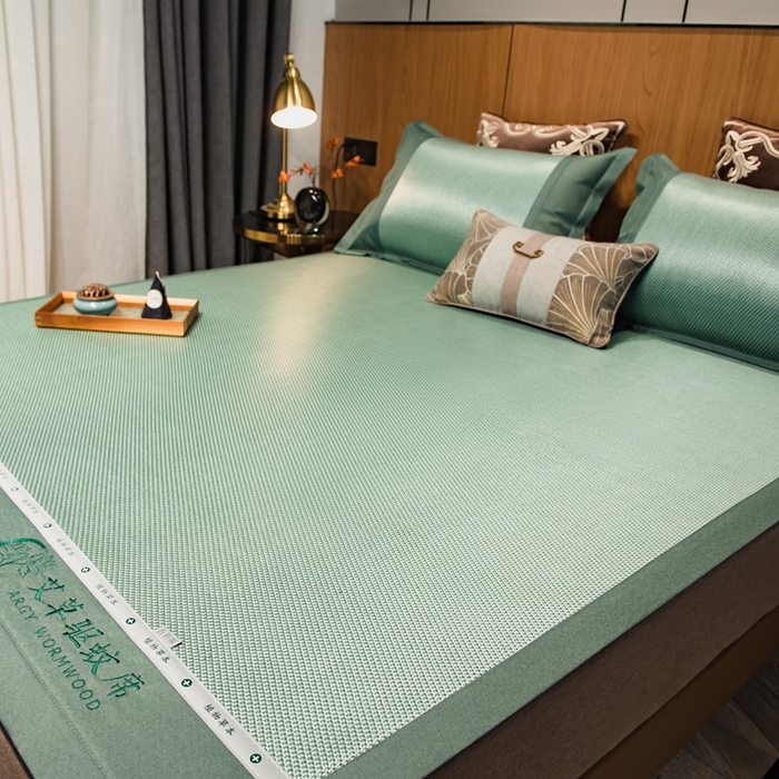 91家纺网 家纺一手货源 找家纺 （总）全季家居 2025新款A类抗菌防螨艾草驱蚊冰藤席凉席席子