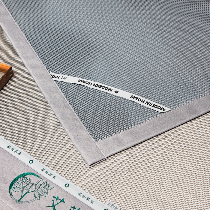 91家纺网 家纺一手货源 找家纺 全季家居 2025新款A类抗菌防螨艾草驱蚊冰藤席凉席席子 艾草-浅灰