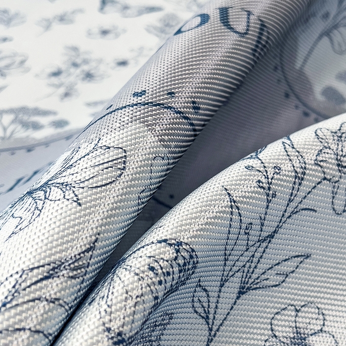 91家纺网 家纺一手货源 找家纺 全季家居 2025新款A类花卉系列数码印花冰藤席凉席席子 蝶舞秘境-浅蓝 床席