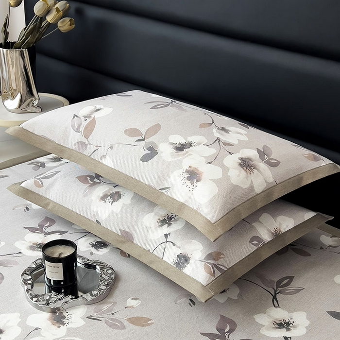 91家纺网 家纺一手货源 找家纺 全季家居 2025新款A类花卉系列数码印花冰藤席凉席席子 花漫舞曲-浅咖 床席