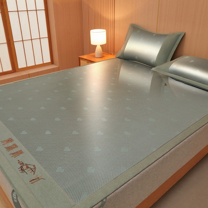 91家纺网 家纺一手货源 找家纺 （总）全季家居 2025新款A类抗菌防螨清凉提花冰藤席凉席席子