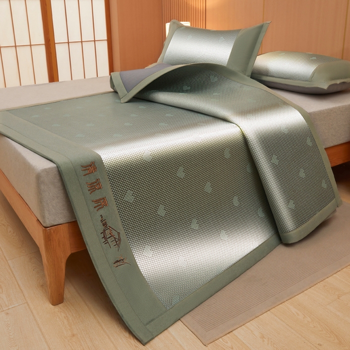 91家纺网 家纺一手货源 找家纺 （总）全季家居 2025新款A类抗菌防螨清凉提花冰藤席凉席席子