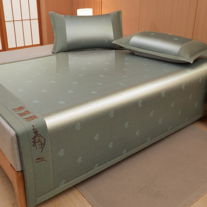 91家纺网 家纺一手货源 找家纺 （总）全季家居 2025新款A类抗菌防螨清凉提花冰藤席凉席席子