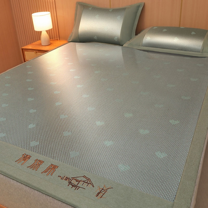 91家纺网 家纺一手货源 找家纺 （总）全季家居 2025新款A类抗菌防螨清凉提花冰藤席凉席席子