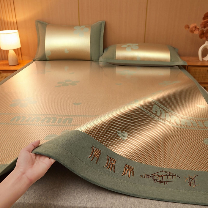 91家纺网 家纺一手货源 找家纺 （总）全季家居 2025新款A类抗菌防螨清凉提花冰藤席凉席席子