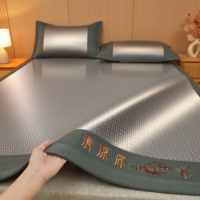 91家纺网 家纺一手货源 找家纺 （总）全季家居 2025新款A类抗菌防螨清凉提花冰藤席凉席席子