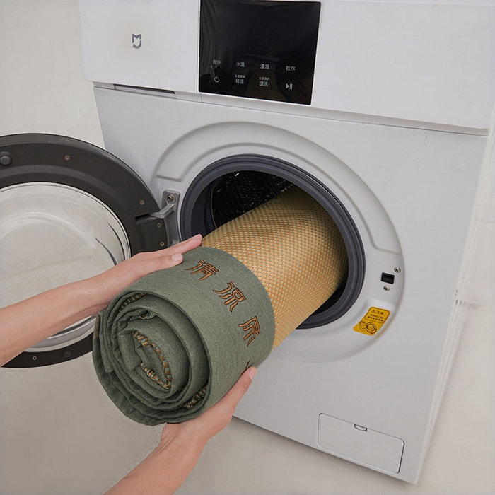 91家纺网 家纺一手货源 找家纺 全季家居 2025新款A类抗菌防螨清凉提花冰藤席凉席席子 花语-娇黄 床席