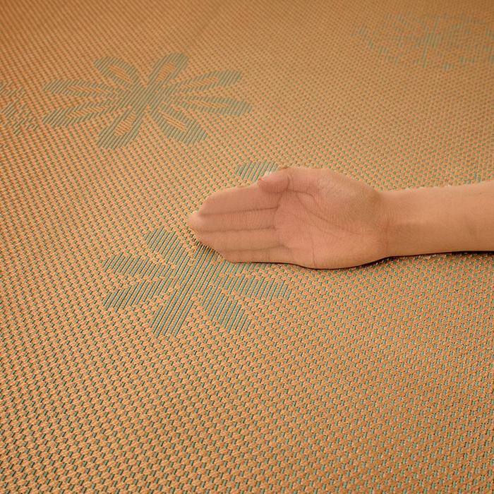 91家纺网 家纺一手货源 找家纺 全季家居 2025新款A类抗菌防螨清凉提花冰藤席凉席席子 飘雪-娇黄 床席