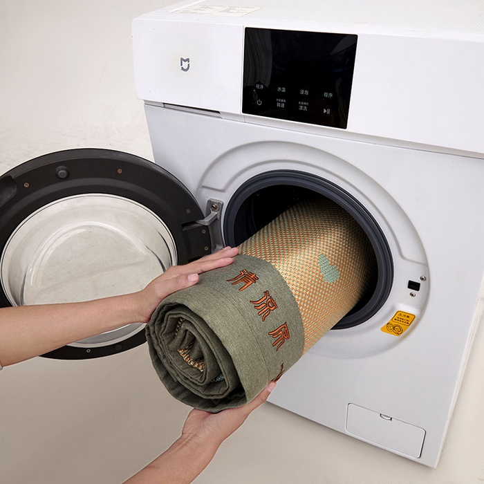 91家纺网 家纺一手货源 找家纺 全季家居 2025新款A类抗菌防螨清凉提花冰藤席凉席席子 飘雪-娇黄 床席