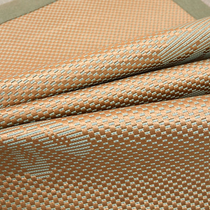 91家纺网 家纺一手货源 找家纺 全季家居 2025新款A类抗菌防螨清凉提花冰藤席凉席席子 飘雪-娇黄 床席