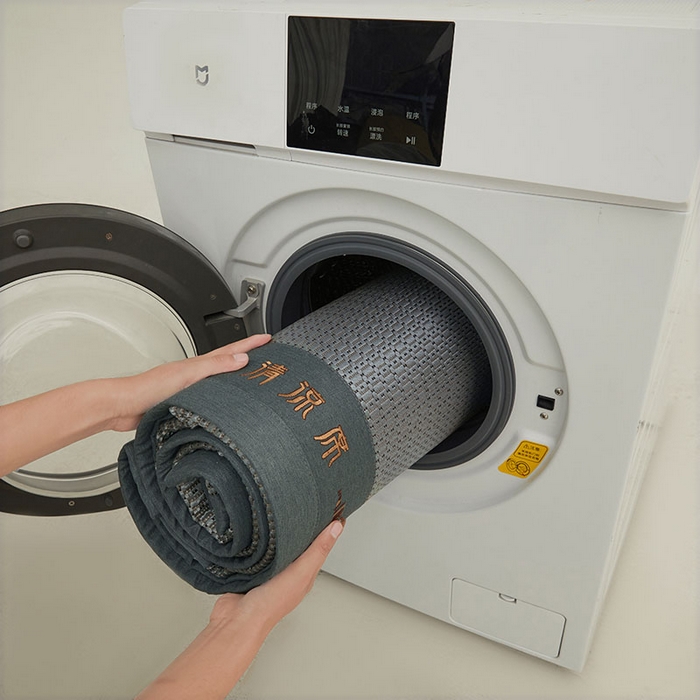 91家纺网 家纺一手货源 找家纺 全季家居 2025新款A类抗菌防螨清凉提花冰藤席凉席席子 若兮-烟灰 床席