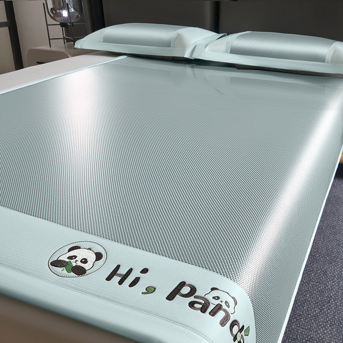 91家纺网 家纺一手货源 找家纺 （总）全季家居 2025新款A类抗菌防螨贪吃熊猫系列冰藤席凉席席子