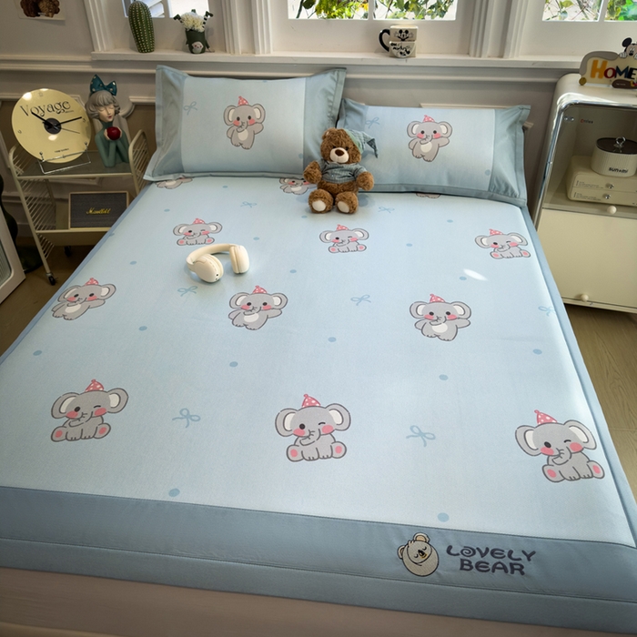 91家纺网 家纺一手货源 找家纺 （总）全季家居 2025新款A类抗菌防螨数码印花冰藤席凉席席子