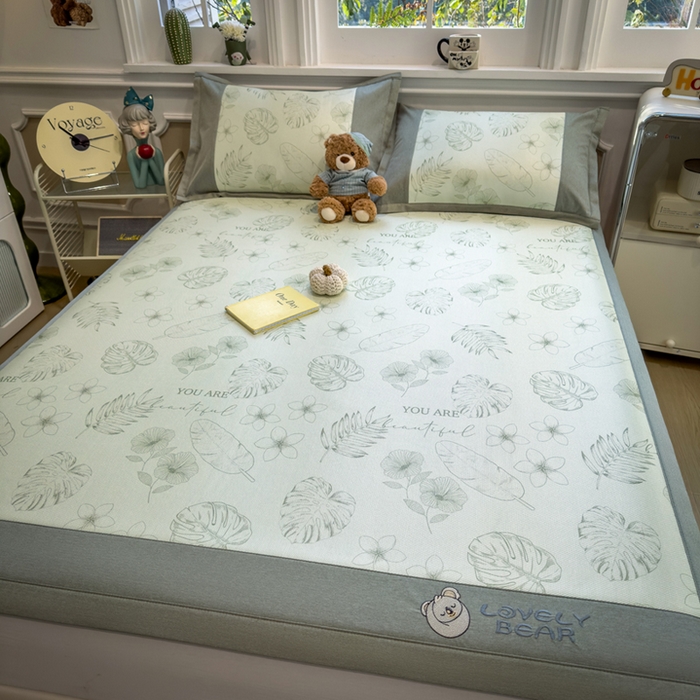 91家纺网 家纺一手货源 找家纺 （总）全季家居 2025新款A类抗菌防螨数码印花冰藤席凉席席子