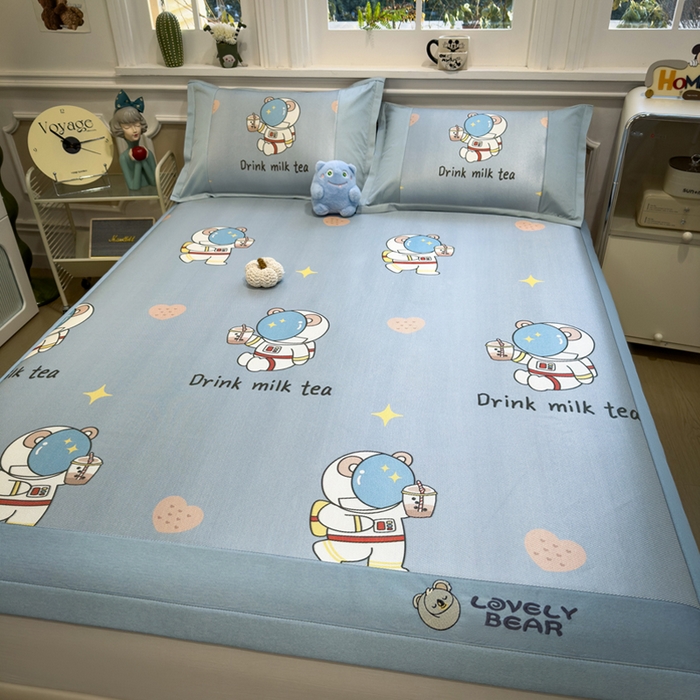 91家纺网 家纺一手货源 找家纺 （总）全季家居 2025新款A类抗菌防螨数码印花冰藤席凉席席子