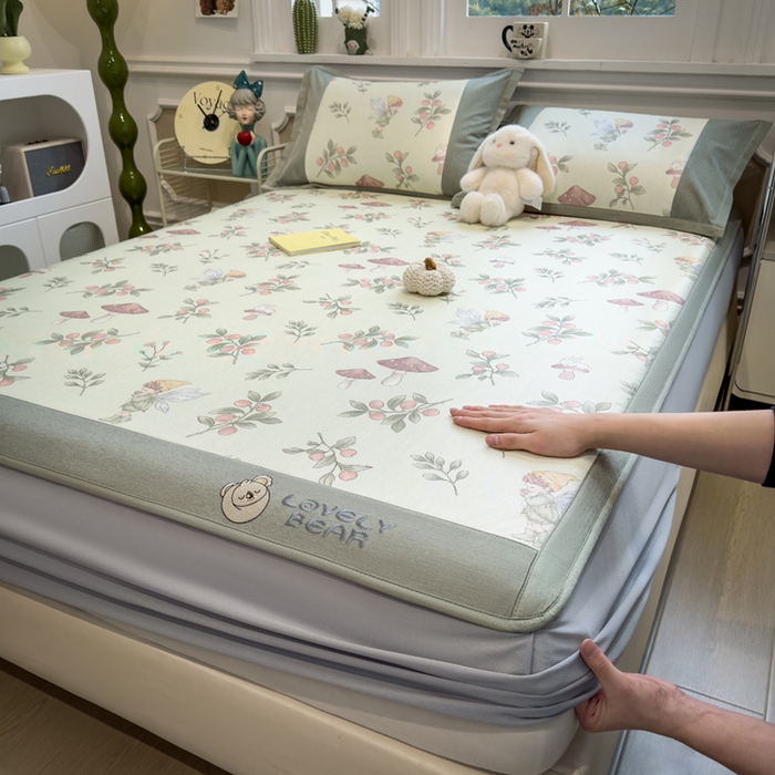 91家纺网 家纺一手货源 找家纺 （总）全季家居 2025新款A类抗菌防螨数码印花冰藤席凉席席子