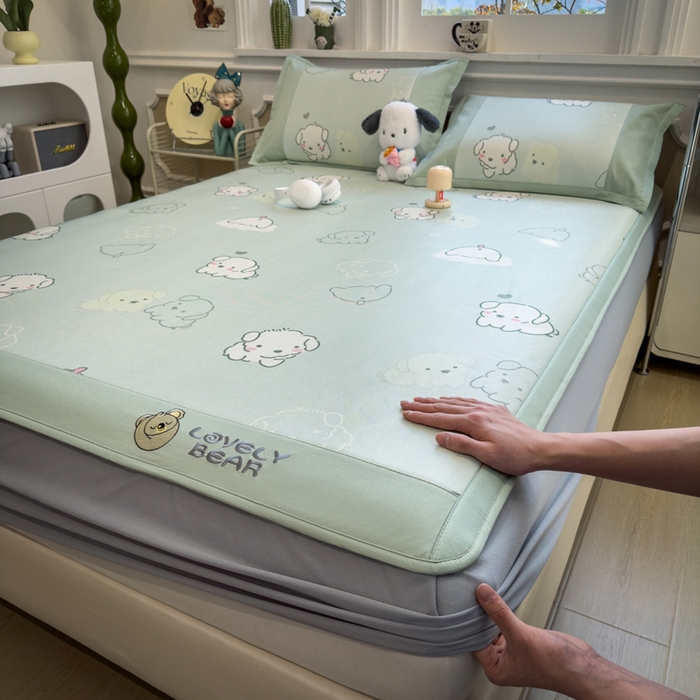 91家纺网 家纺一手货源 找家纺 （总）全季家居 2025新款A类抗菌防螨数码印花冰藤席凉席席子