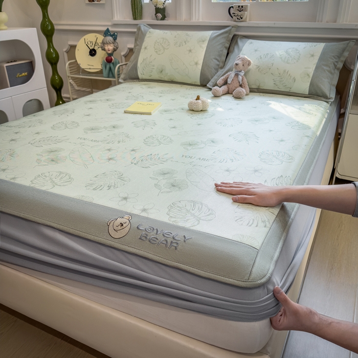 91家纺网 家纺一手货源 找家纺 （总）全季家居 2025新款A类抗菌防螨数码印花冰藤席凉席席子