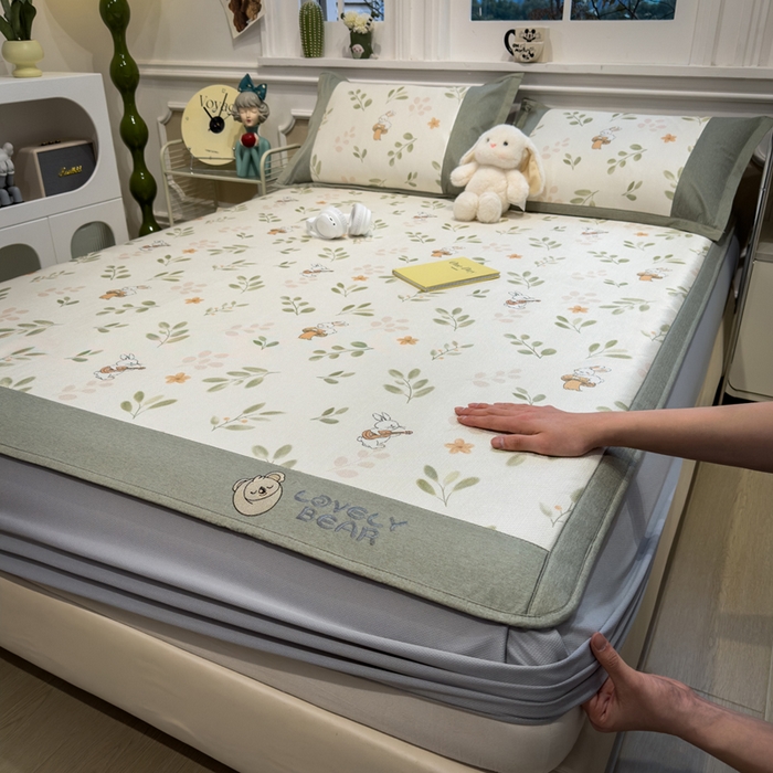 91家纺网 家纺一手货源 找家纺 （总）全季家居 2025新款A类抗菌防螨数码印花冰藤席凉席席子