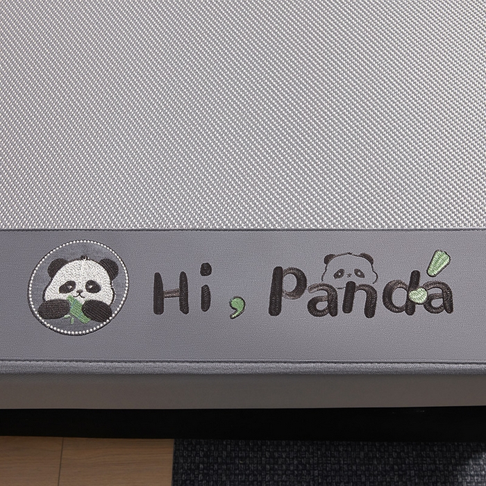 91家纺网 家纺一手货源 找家纺 全季家居 2025新款A类抗菌防螨贪吃熊猫系列冰藤席凉席席子 银灰 床笠