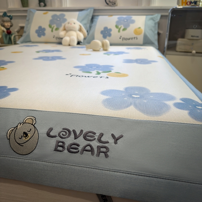 91家纺网 家纺一手货源 找家纺 全季家居 2025新款A类抗菌防螨数码印花冰藤席凉席席子 花朵 床席