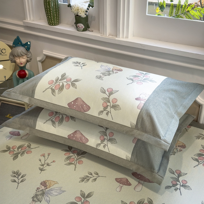 91家纺网 家纺一手货源 找家纺 全季家居 2025新款A类抗菌防螨数码印花冰藤席凉席席子 花仙子 床席