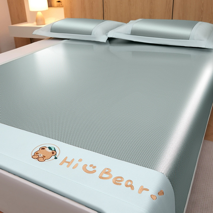 全季家居 2025新款A类抗菌防螨小熊系列冰藤席凉席席子 平纹熊-水绿 床席