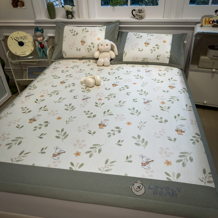 全季家居 2025新款A类抗菌防螨数码印花冰藤席凉席席子 田园兔 床席