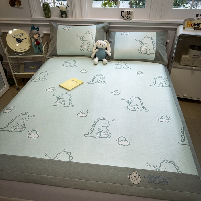 全季家居 2025新款A类抗菌防螨数码印花冰藤席凉席席子 小恐龙 床席