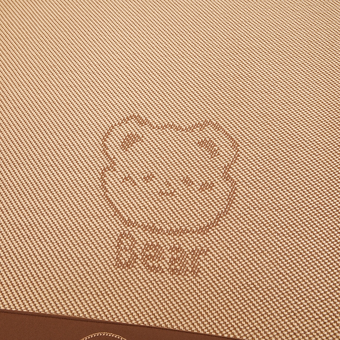 91家纺网 家纺一手货源 找家纺 全季家居 2025新款A类抗菌防螨小熊系列冰藤席凉席席子 提花熊-金咖 床笠