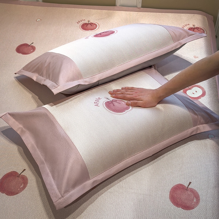 91家纺网 家纺一手货源 找家纺 全季家居 2025新款A类抗菌防螨数码印花冰藤席凉席席子 小苹果 床席