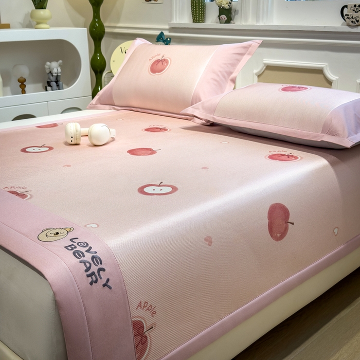 91家纺网 家纺一手货源 找家纺 全季家居 2025新款A类抗菌防螨数码印花冰藤席凉席席子 小苹果 床席