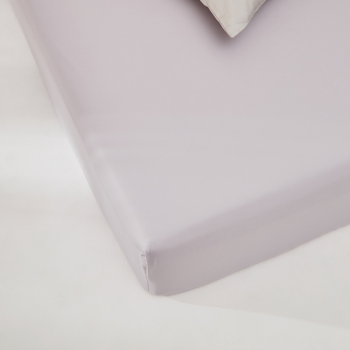91家纺网 家纺一手货源 找家纺 禧缘家纺（原梦想家） 2025新款50双股贡缎100支长绒棉纯色单品系列-单床笠 白紫色
