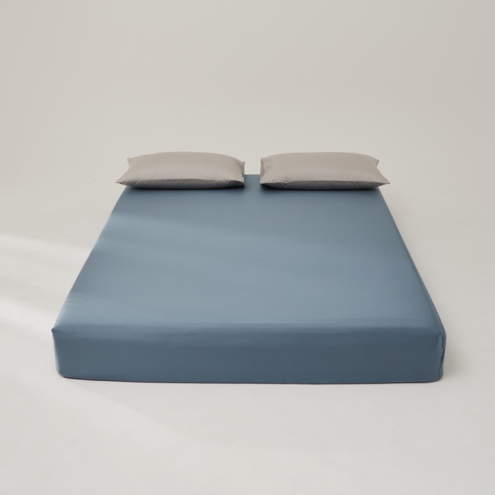 禧缘家纺（原梦想家） 2025新款50双股贡缎100支长绒棉纯色单品系列-单床笠 风暴蓝