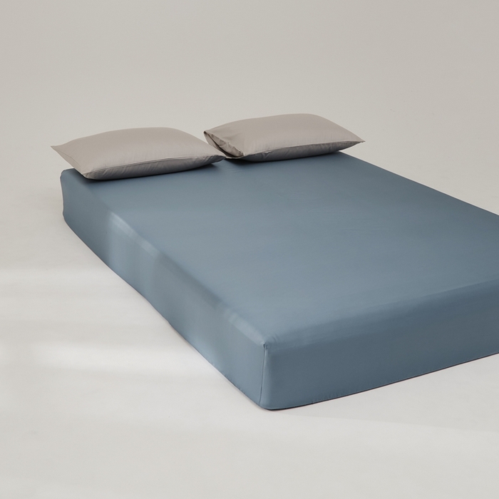 91家纺网 家纺一手货源 找家纺 禧缘家纺（原梦想家） 2025新款50双股贡缎100支长绒棉纯色单品系列-单床笠 风暴蓝