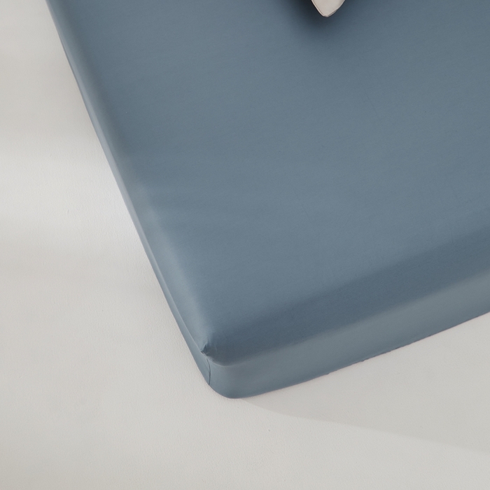 91家纺网 家纺一手货源 找家纺 禧缘家纺（原梦想家） 2025新款50双股贡缎100支长绒棉纯色单品系列-单床笠 风暴蓝