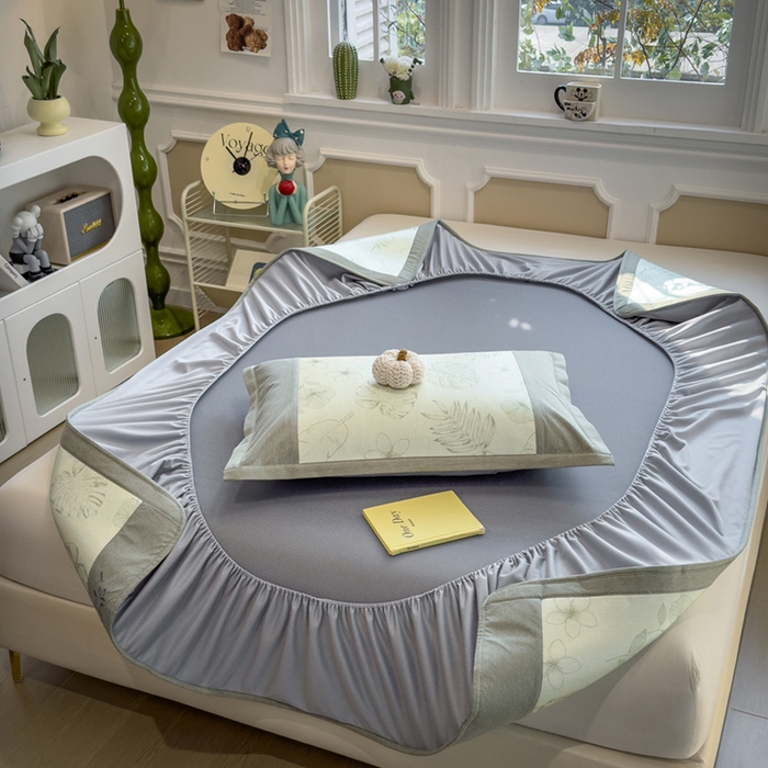 91家纺网 家纺一手货源 找家纺 全季家居 2025新款A类抗菌防螨数码印花冰藤席凉席席子 盛夏丛林 床笠