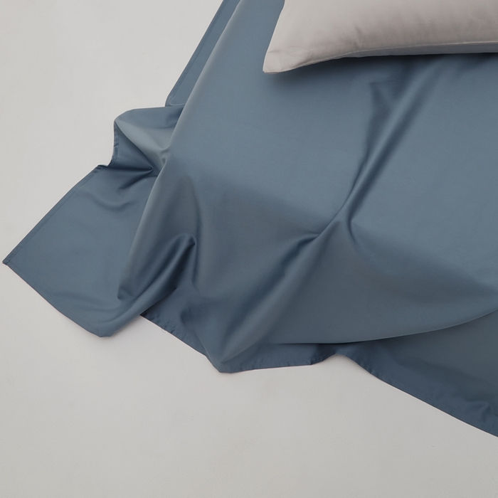 91家纺网 家纺一手货源 找家纺 禧缘家纺（原梦想家） 2025新款50双股贡缎100支长绒棉纯色单品系列-单床单 风暴蓝