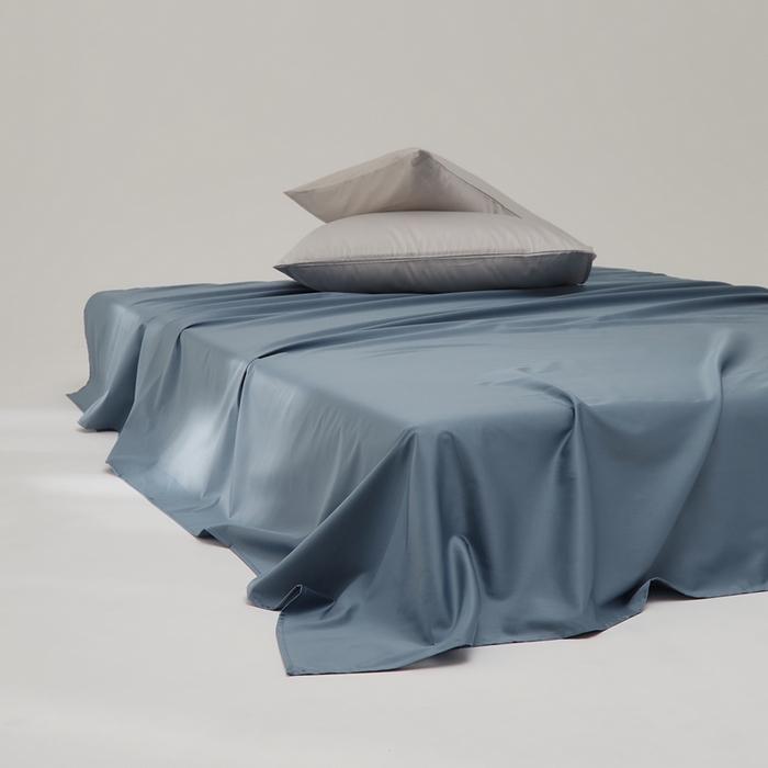 91家纺网 家纺一手货源 找家纺 禧缘家纺（原梦想家） 2025新款50双股贡缎100支长绒棉纯色单品系列-单床单 风暴蓝