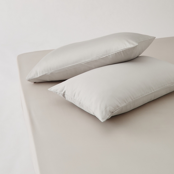 91家纺网 家纺一手货源 找家纺 禧缘家纺（原梦想家） 2025新款50双股贡缎100支长绒棉纯色单品系列-单枕套 山灰色